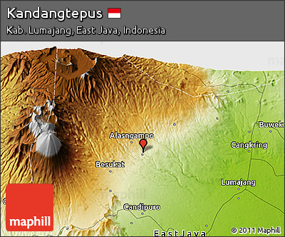 Physical 3D Map of Kandangtepus
