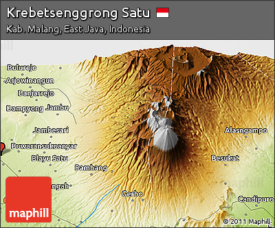 Physical 3D Map of Krebetsenggrong Satu