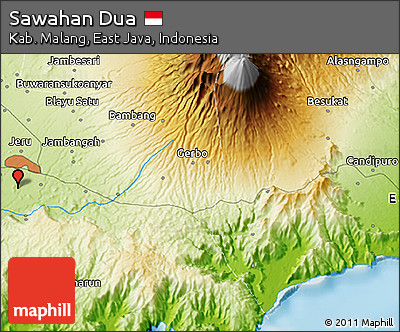 Physical 3D Map of Sawahan Dua