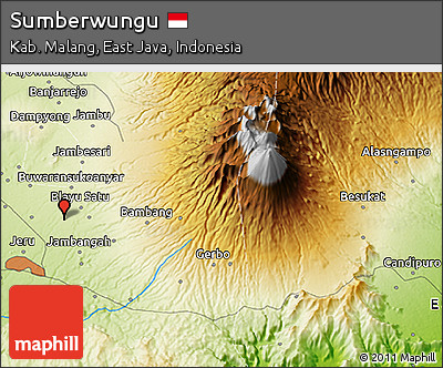 Physical 3D Map of Sumberwungu