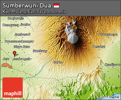 Physical 3D Map of Sumberwuni Dua