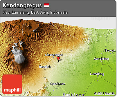 Physical 3D Map of Kandangtepus