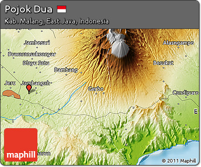 Physical 3D Map of Pojok Dua
