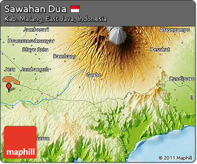 Physical 3D Map of Sawahan Dua