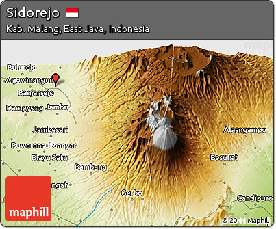 Physical 3D Map of Sidorejo