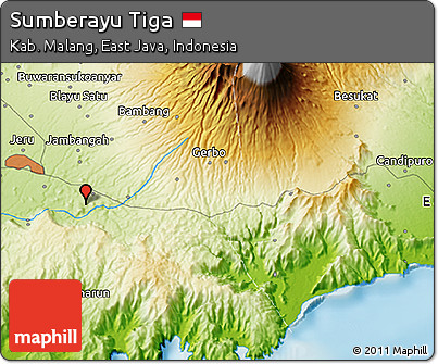 Physical 3D Map of Sumberayu Tiga