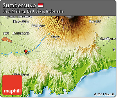 Physical 3D Map of Sumbersuko