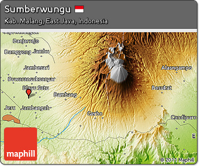 Physical 3D Map of Sumberwungu