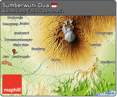 Physical 3D Map of Sumberwuni Dua
