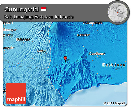 Political 3D Map of Gunungsriti