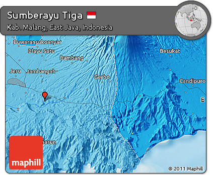 Political 3D Map of Sumberayu Tiga
