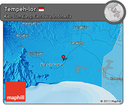 Political 3D Map of Tempeh-lor