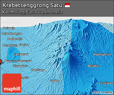 Political 3D Map of Krebetsenggrong Satu