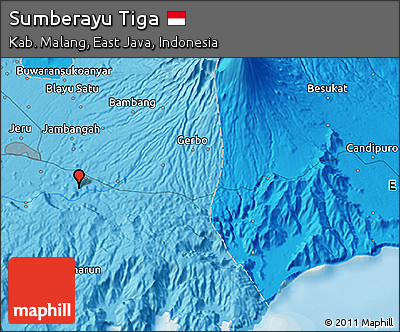 Political 3D Map of Sumberayu Tiga