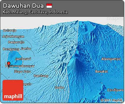 Political 3D Map of Dawuhan Dua