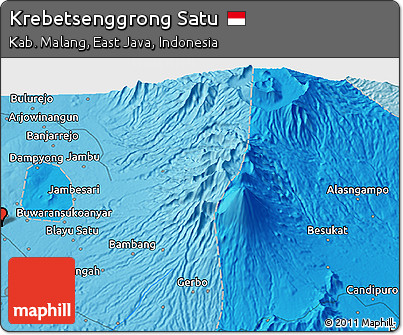 Political 3D Map of Krebetsenggrong Satu