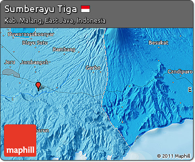 Political 3D Map of Sumberayu Tiga