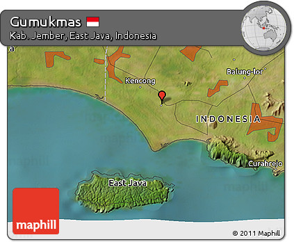 Satellite 3D Map of Gumukmas