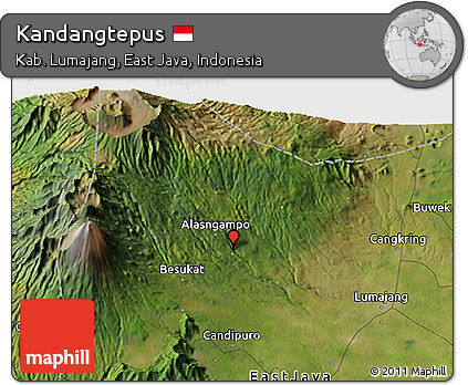 Satellite 3D Map of Kandangtepus
