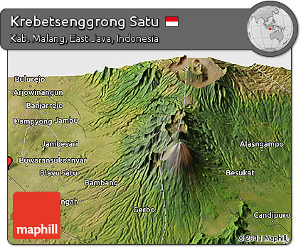 Satellite 3D Map of Krebetsenggrong Satu