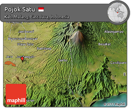 Satellite 3D Map of Pojok Satu