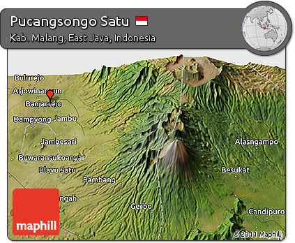 Satellite 3D Map of Pucangsongo Satu