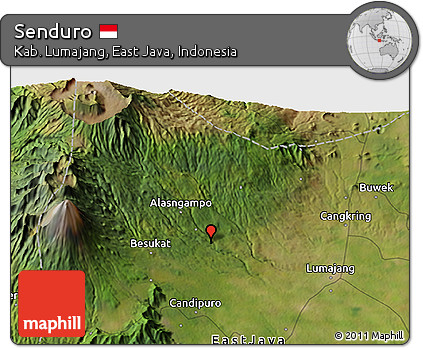 Satellite 3D Map of Senduro