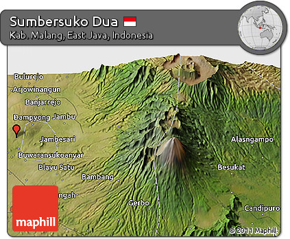 Satellite 3D Map of Sumbersuko Dua