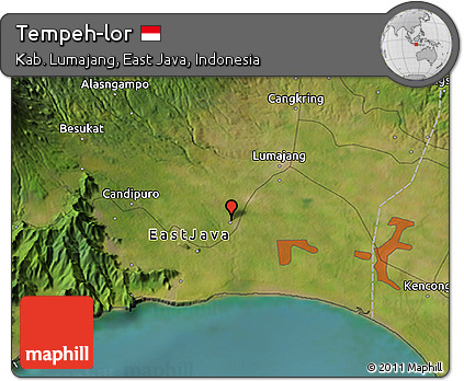 Satellite 3D Map of Tempeh-lor