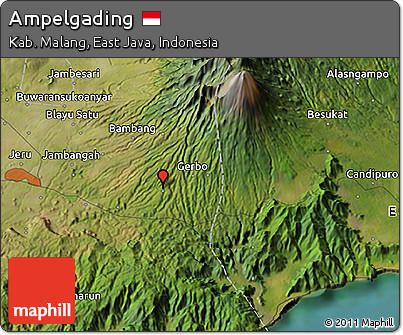 Satellite 3D Map of Ampelgading