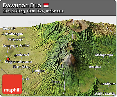 Satellite 3D Map of Dawuhan Dua