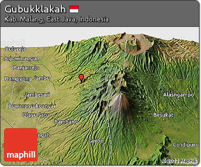 Satellite 3D Map of Gubukklakah