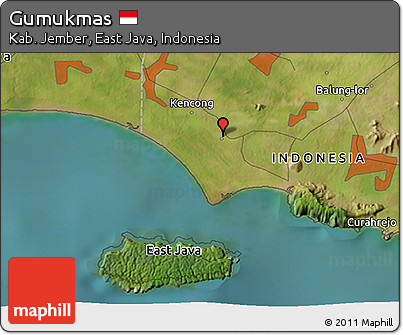 Satellite 3D Map of Gumukmas