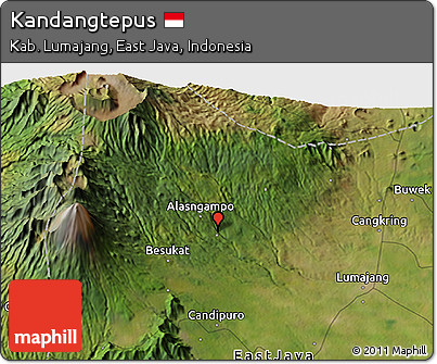 Satellite 3D Map of Kandangtepus