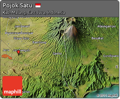 Satellite 3D Map of Pojok Satu