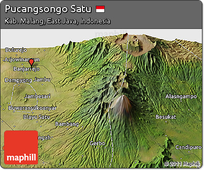 Satellite 3D Map of Pucangsongo Satu