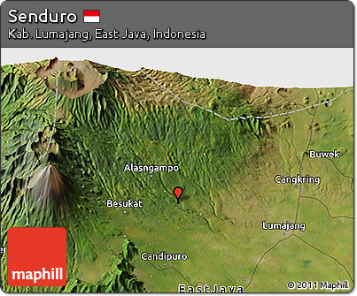 Satellite 3D Map of Senduro