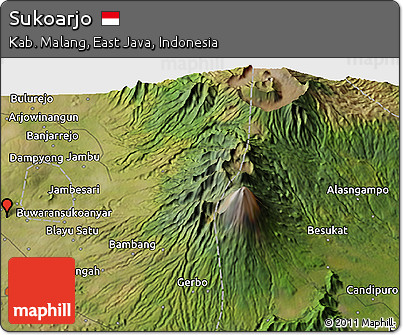 Satellite 3D Map of Sukoarjo
