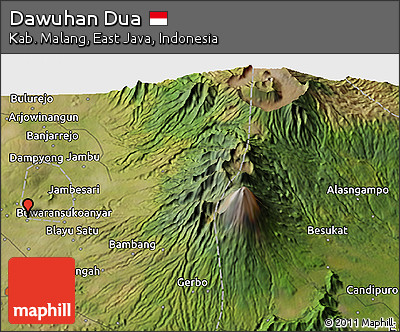 Satellite 3D Map of Dawuhan Dua