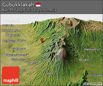 Satellite 3D Map of Gubukklakah