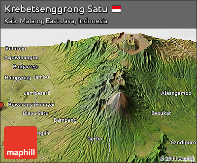 Satellite 3D Map of Krebetsenggrong Satu