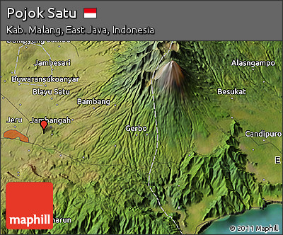 Satellite 3D Map of Pojok Satu