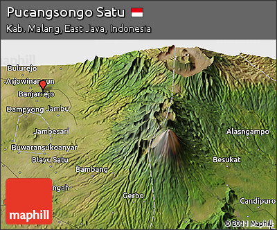 Satellite 3D Map of Pucangsongo Satu