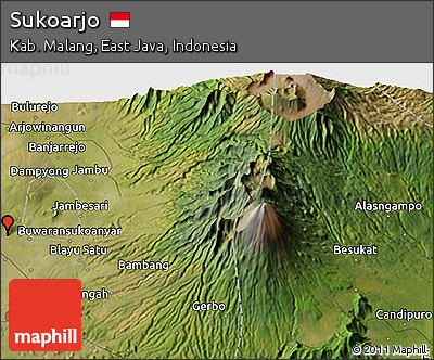Satellite 3D Map of Sukoarjo