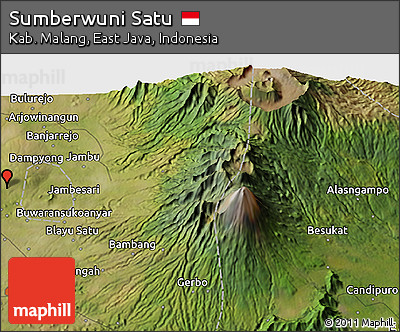 Satellite 3D Map of Sumberwuni Satu