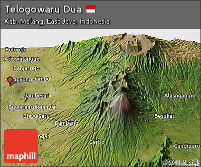 Satellite 3D Map of Telogowaru Dua