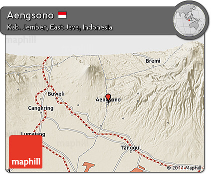 Shaded Relief 3D Map of Aengsono