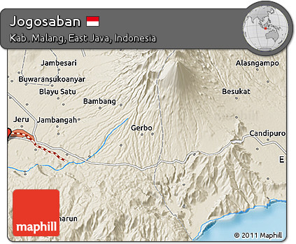 Shaded Relief 3D Map of Jogosaban