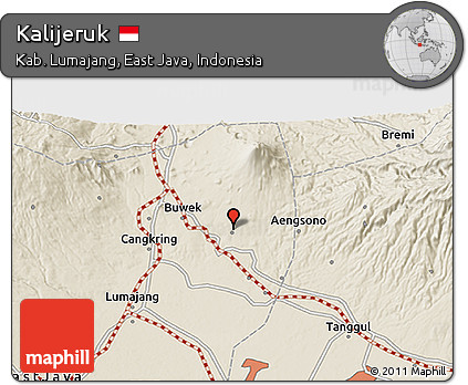 Shaded Relief 3D Map of Kalijeruk
