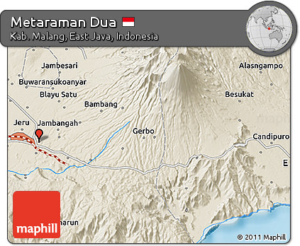 Shaded Relief 3D Map of Metaraman Dua